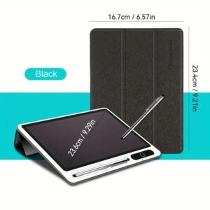 Eye-Friendly Blue-Light Free LCD Writing Tablet, Flip Case Stand Design, One-Clear Erase Portable Paperless Board For Kids Learning & Office Draft